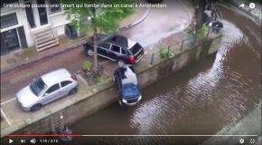 Le tournage d’un film et une voiture se retrouve dans le canal par accident