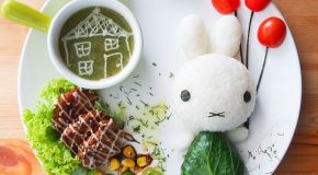 Mises en scène avec de la nourriture, c’est agréable tous ces plats!