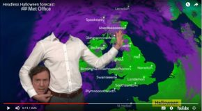 Pour Halloween, un présentateur de bulletin météo avait la tête ailleurs