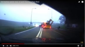 Un tracteur passe sous un pont trop bas, un accident insolite