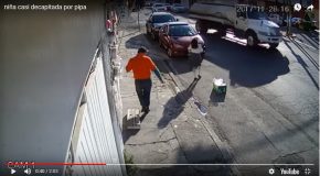 Une jeune fille frappée par un câble emporté par un camion