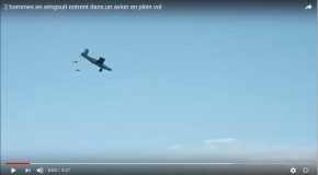Deux Français en wingsuit s’introduisent dans un avion en plein vol