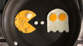 Avec les œufs de son petit-déjeuner, il crée des dessins à couper le souffle!