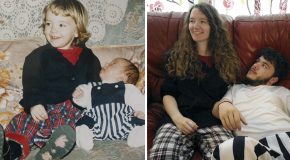 Pour l’anniversaire de mariage de leurs parents ils recréent leurs photos d’enfance