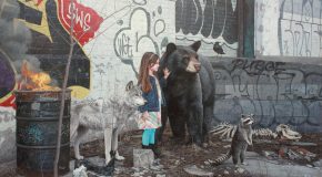 Enfants et animaux sauvages dans des peintures ultra-réalistes